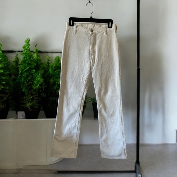 Brandy Melville Cream Corduroy Straight Leg Pants - Picture 4 of 5